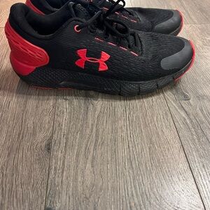 Under Armour Kids Black and Red Sneakers